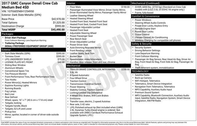 Used 2017 GMC Canyon Denali AWD/4WD image 23