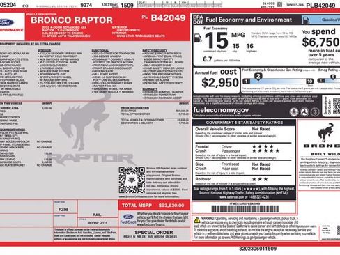 Used 2023 Ford Bronco Raptor AWD/4WD image 33