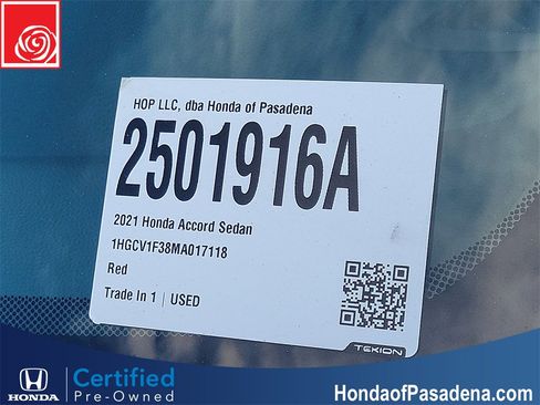 Certified 2021 Honda Accord Sport image 33
