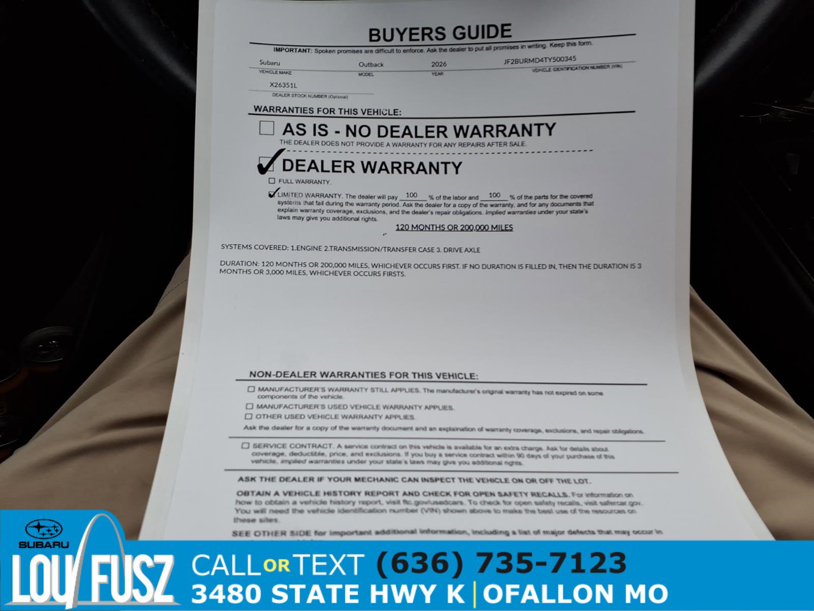 Certified 2026 Subaru Outback Wilderness w/ Wilderness Package AWD/4WD image 35