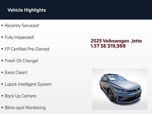 Used 2025 Volkswagen Jetta SE FWD image 2