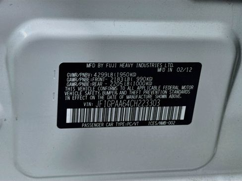Used 2012 Subaru Impreza 2.0i AWD/4WD image 24