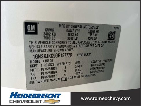 Used 2016 Chevrolet Suburban LTZ AWD/4WD image 7