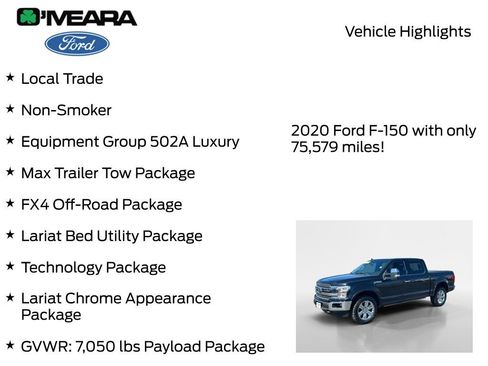 Used 2020 Ford F150 Lariat w/ Equipment Group 502A Luxury AWD/4WD image 8