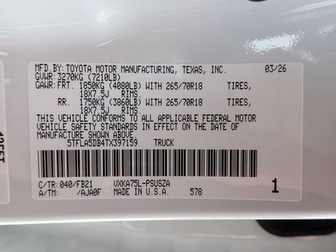 New 2026 Toyota Tundra SR5 AWD/4WD image 16