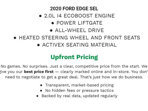 Certified 2020 Ford Edge SEL w/ Cold Weather Package image 2