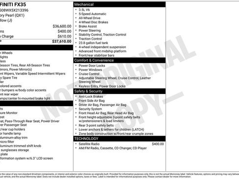 Used 2005 INFINITI FX35 AWD image 12