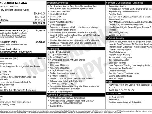 Used 2022 GMC Acadia SLE w/ Driver Convenience Package FWD image 36