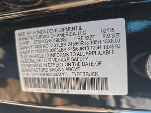Certified 2025 Honda Ridgeline Black Edition image 34