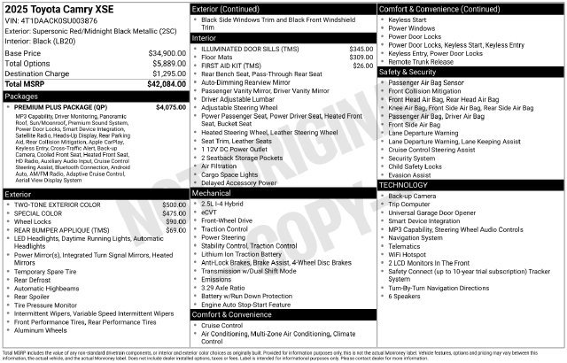Certified 2025 Toyota Camry XSE w/ Premium Plus Package FWD image 6