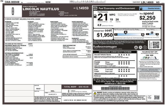 Used 2020 Lincoln Nautilus Reserve w/ Equipment Group 201A AWD/4WD image 9