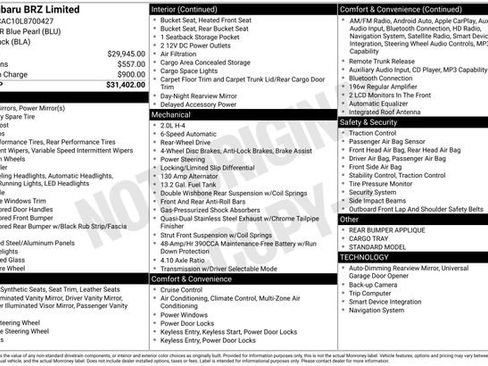 Used 2020 Subaru BRZ Limited image 31