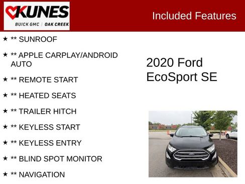 Used 2020 Ford EcoSport SE w/ SE Convenience Package AWD/4WD image 2