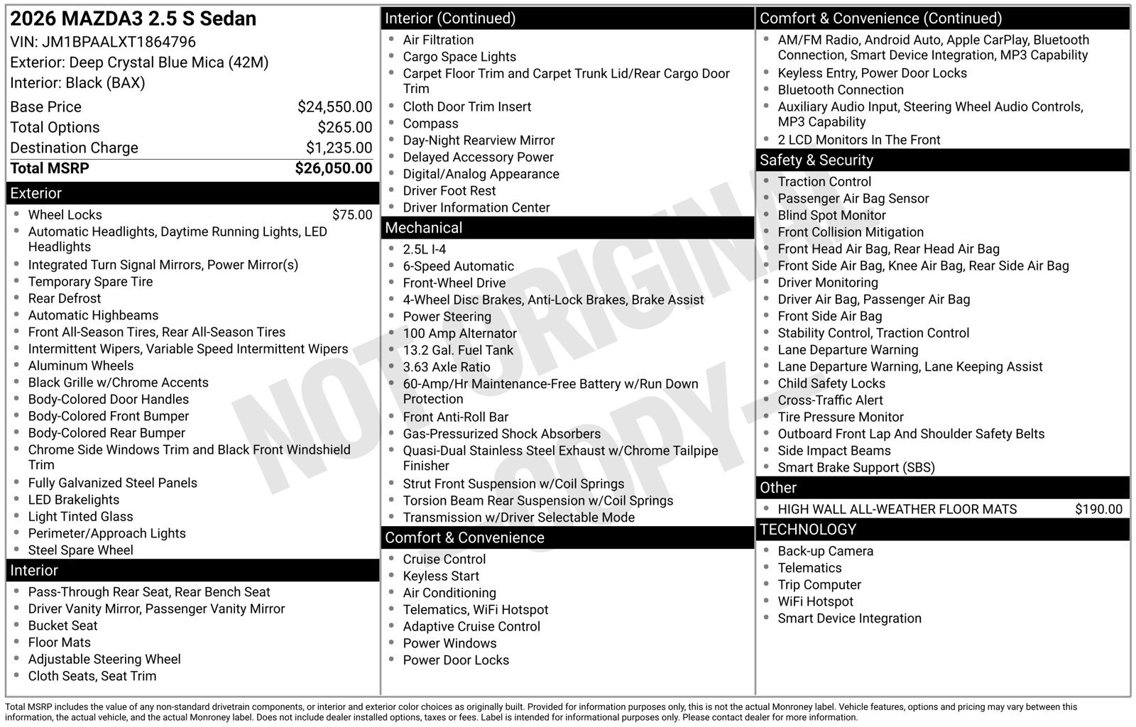 Certified 2026 MAZDA MAZDA3 s FWD image 2