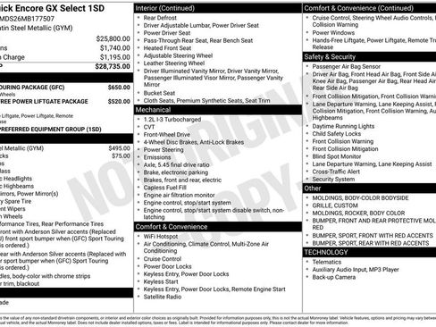 Used 2021 Buick Encore GX Select w/ Sport Touring Package image 31