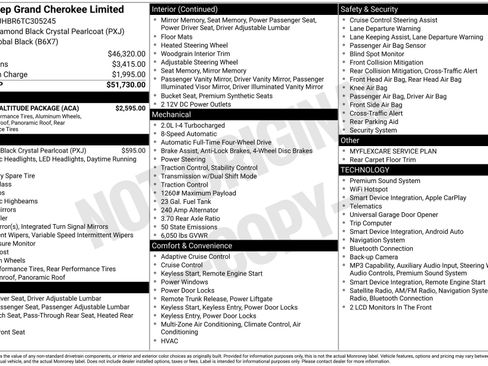 New 2026 Jeep Grand Cherokee Limited w/ Limited Altitude Package AWD/4WD image 3