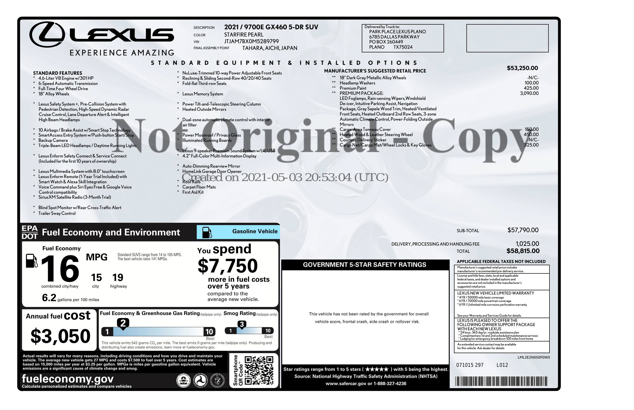 Used 2021 Lexus GX 460 Premium w/ Premium Package AWD/4WD image 3