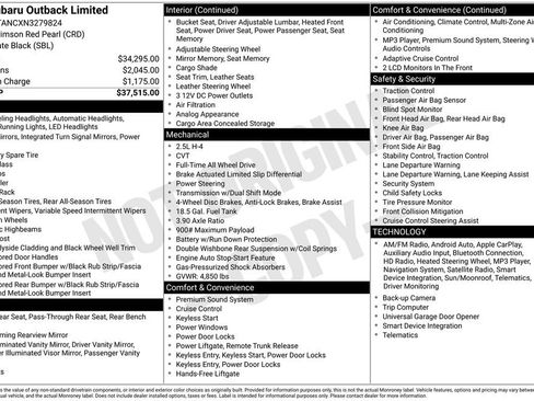 Certified 2022 Subaru Outback Limited image 8