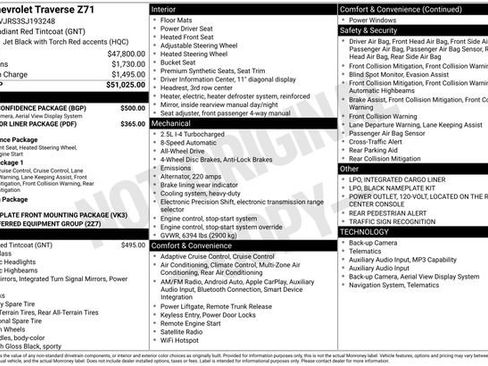 Used 2025 Chevrolet Traverse Z71 w/ Driver Confidence Package image 2