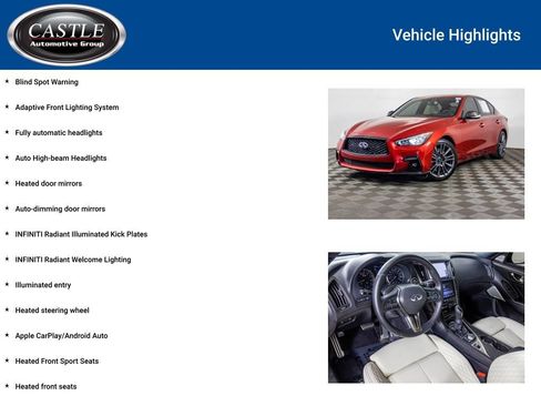 Used 2021 INFINITI Q50 Red Sport 400 w/ Proactive Package AWD/4WD image 8