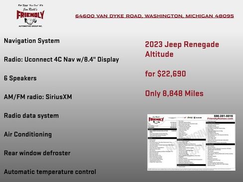 Used 2023 Jeep Renegade Altitude AWD/4WD image 5