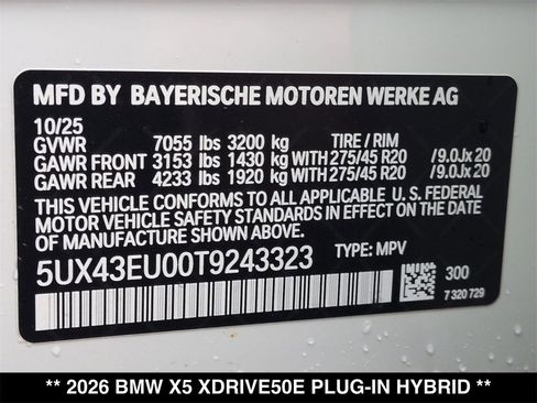 New 2026 BMW X5 xDrive50e w/ Premium Package image 21
