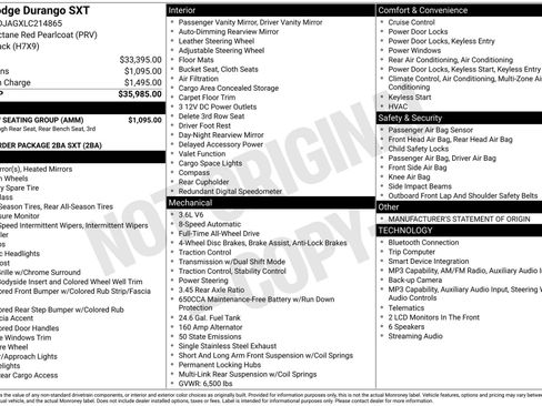 Used 2020 Dodge Durango SXT w/ 3rd Row Seating Group AWD/4WD image 2