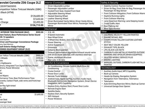 Used 2026 Chevrolet Corvette Z06 w/ Stealth Interior Trim Package image 6