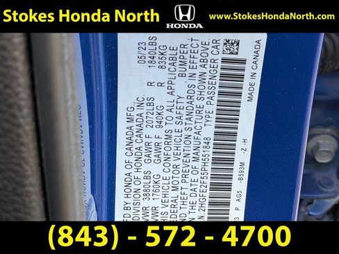 Certified 2023 Honda Civic Sport image 7
