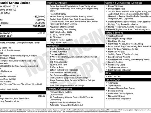 Used 2021 Hyundai Sonata Limited w/ Cargo Package image 7