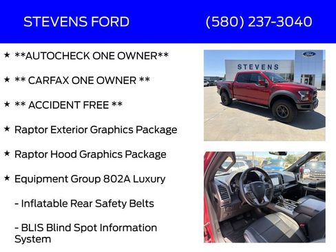 Used 2018 Ford F150 Raptor w/ Equipment Group 802A Luxury AWD/4WD image 6