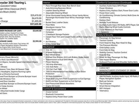 Used 2019 Chrysler 300 Touring L w/ Quick Order Package 22F image 31