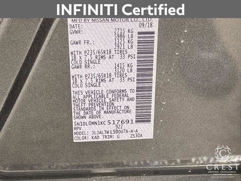 Certified 2019 INFINITI QX60 Luxe w/ Essential Package image 30