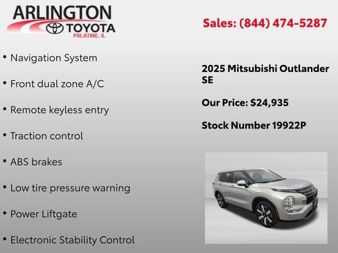 Used 2025 Mitsubishi Outlander SE AWD/4WD image 2
