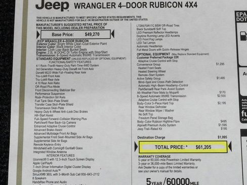 Used 2026 Jeep Wrangler Unlimited Rubicon w/ Safety Group AWD/4WD image 47