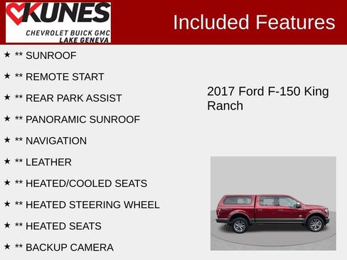 Used 2017 Ford F150 King Ranch w/ Equipment Group 601A Luxury AWD/4WD image 2