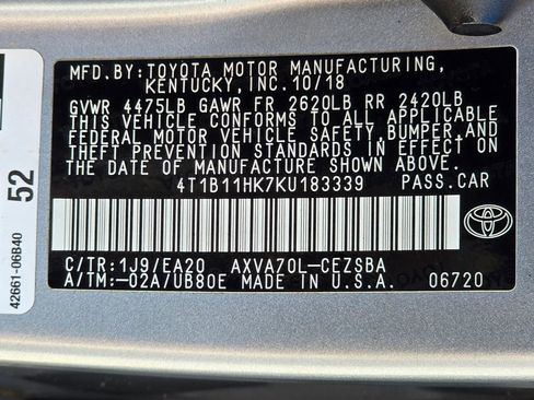 Used 2019 Toyota Camry SE FWD image 52