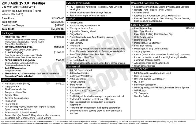 Used 2013 Audi Q5 3.0T Prestige w/ Prestige Pkg AWD/4WD image 34
