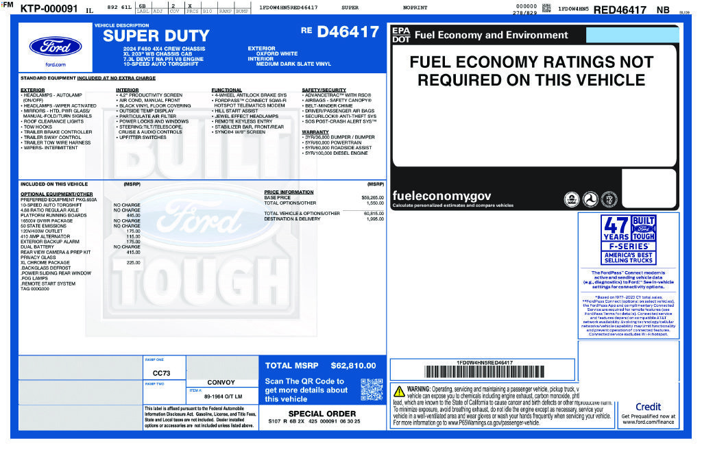 Used 2024 Ford F450 XL w/ XL Chrome Package AWD/4WD image 2