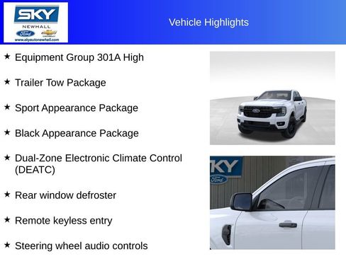 New 2025 Ford Ranger XLT w/ Equipment Group 301A High image 12