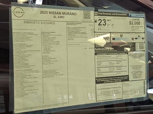 New 2025 Nissan Murano SL w/ Cargo Package image 3