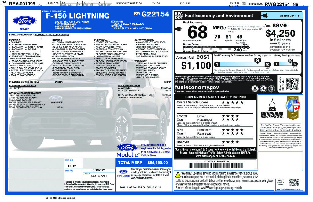 Used 2024 Ford F150 Lightning XLT AWD/4WD image 9