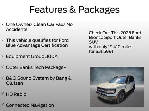 Used 2025 Ford Bronco Sport Outer Banks w/ Outer Banks Tech Package+ AWD/4WD image 4