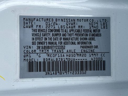 New 2026 Nissan Sentra S w/ Floor Mat Package image 22