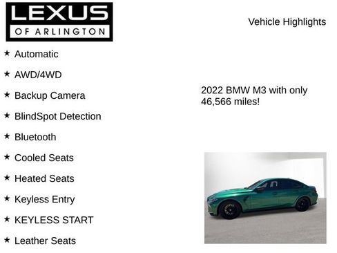 Used 2022 BMW M3 Competition w/ Executive Package AWD/4WD image 8