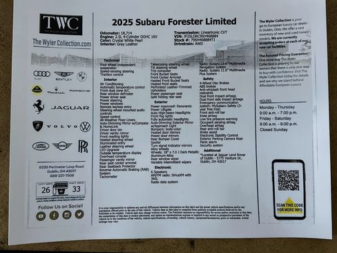 Used 2025 Subaru Forester Limited w/ Popular Package #2 AWD/4WD image 46