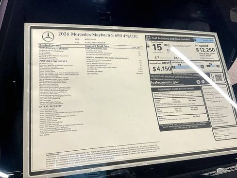 New 2026 Mercedes-Benz Maybach S 680 4MATIC image 13