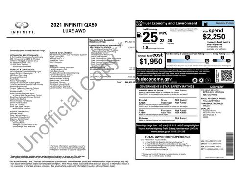 Used 2021 INFINITI QX50 Luxe w/ Appearance Package image 39