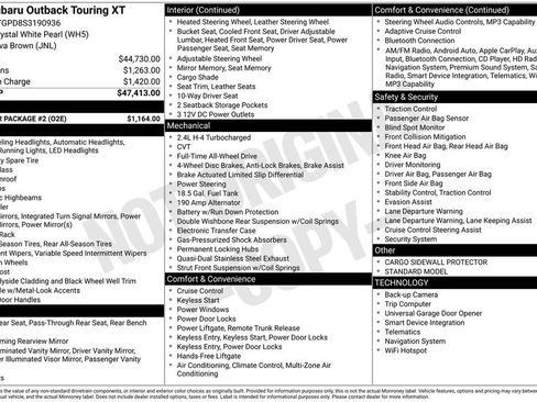 Used 2025 Subaru Outback Touring XT w/ Popular Package #2 image 11