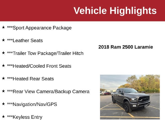 Used 2018 RAM 2500 Laramie w/ Sport Appearance Group AWD/4WD image 10